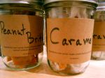 Jars of caramel with finished labels